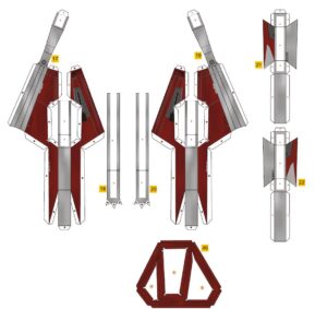 ETA-2 Истребитель-джедай Оби-Ван. Бумажная модель. Звездные войны. 4 ETA-2 Истребитель-джедай Оби-Ван. Бумажная модель. Звездные войны. 1 3